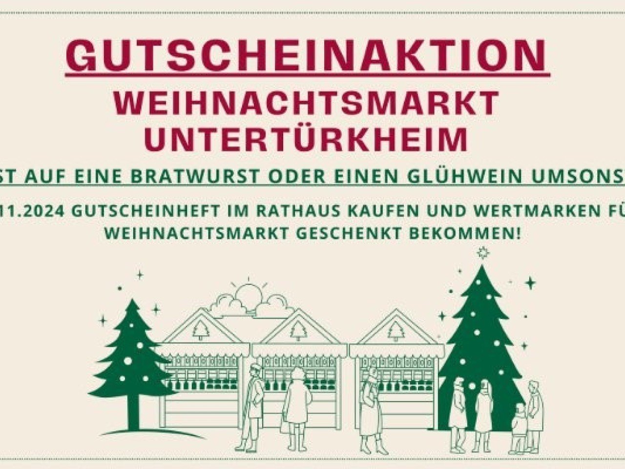 Gutscheinaktion am 7.12.2024 am Weihnachtsmarkt Untertürkheim